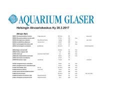tilauslista Glaser - Helsingin Akvaariokeskus