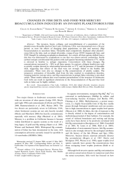changes in fish diets and food web mercury