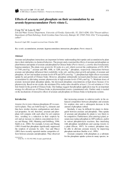 Effects of arsenate and phosphate on their accumulation