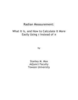 Radian Measurement - Stanley Max website