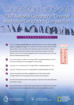 2007 Question booklet - Australian Geography Competition