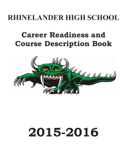 RHINELANDER HIGH SCHOOL Career Readiness and Course