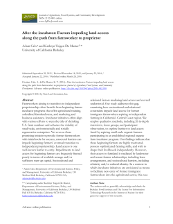 After the Incubator: Factors Impeding L...the Path from Farmworker to