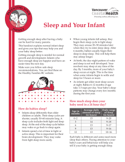Sleep and Your Infant - Vanacouver Coastal Health
