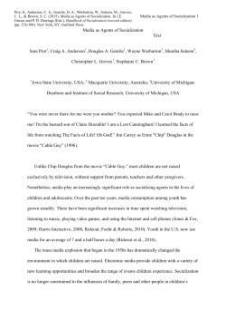 Media as Agents of Socialization