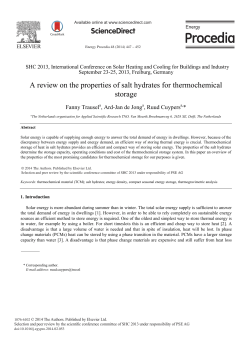 A Review on the Properties of Salt Hydrates for
