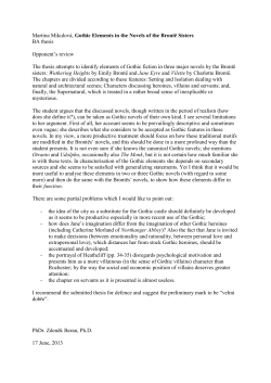 Martina Mikulov&aacute;, Gothic Elements in the Novels of the Bront&euml;