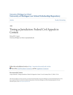 Timing as Jurisdiction: Federal Civil Appeals in Context