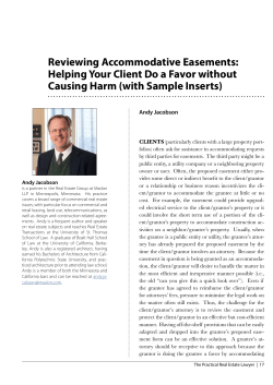 Reviewing Accommodative Easements: Helping Your Client Do a