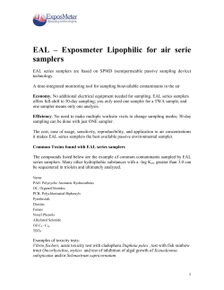 EAL &ndash; Exposmeter Lipophilic for air serie samplers