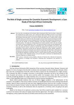 The Role of Single currency for Countries Economic Development: a