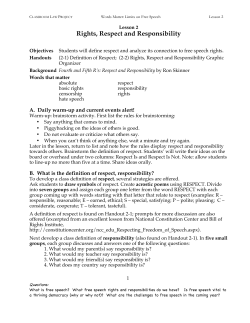 Rights, Respect and Responsibility