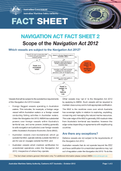 NAVIGATION ACT FACT SHEET 2 Scope of the Navigation