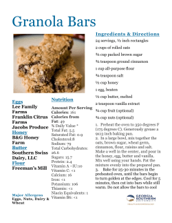 Granola Bars - Statesboro Farmer`s Market