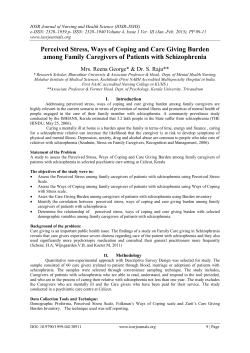 Perceived Stress, Ways of Coping and Care Giving Burden