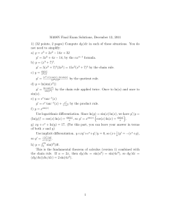 M408N Final Exam Solutions, December 13, 2011 1) (32 points, 2