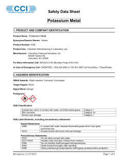 Potassium Metal - Columbus Chemical