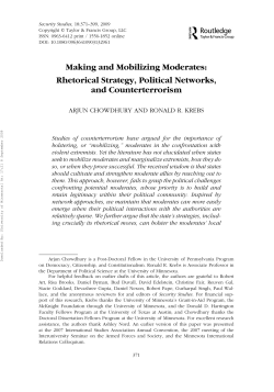 Making and Mobilizing Moderates: Rhetorical Strategy, Political