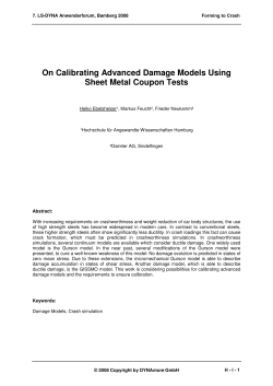 On Calibrating Advanced Damage Models Using Sheet Metal Coupon