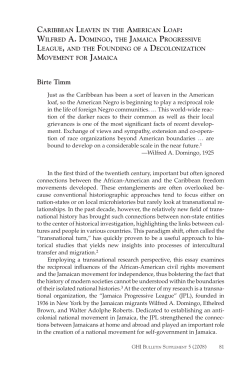 Caribbean Leaven in the American Loaf