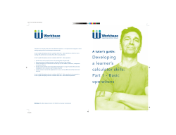 Developing a learner`s calculator skills: Part 1