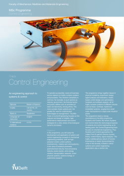 Control Engineering (CE) - Startpagina &rsaquo; TU Delft Brochures