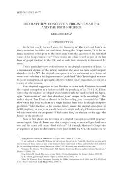 did matthew conceive a virgin? isaiah 7:14 and the birth of jesus