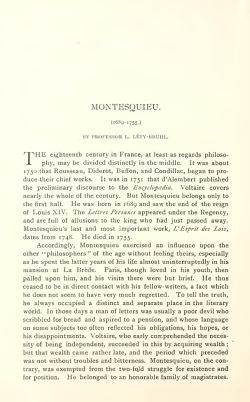 Montesquieu. (1689-1755.) The Founder of Scientific