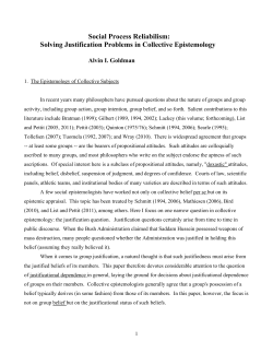 Social Process Reliabilism: Solving Justification Problems in