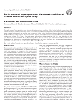 Performance of asparagus under the desert conditions of Arabian