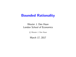 Bounded Rationality - Wouter J. den Haan