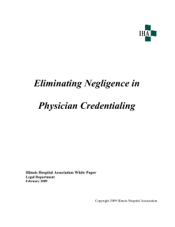 Eliminating Negligence in Physician Credentialing