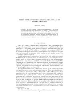 Euler characteristic and quadrilaterals of normal surfaces