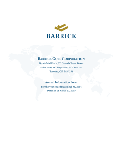 Annual Information Form - Barrick Gold Corporation