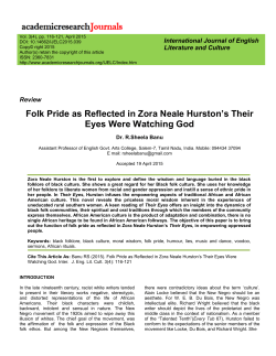 Folk Pride as Reflected in Zora Neale Hurston`s Their Eyes Were