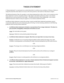 thesis statement - Everett Community College