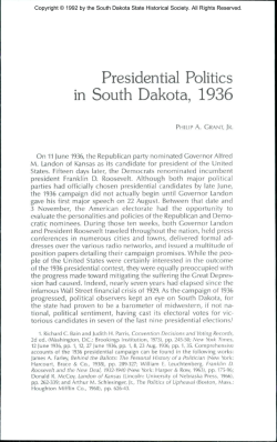 Presidential Politics in South Dakota, 1936