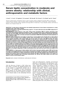 Serum leptin concentration in moderate and severe obesity