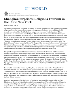 Shanghai Surprises: Religious Tourism in the