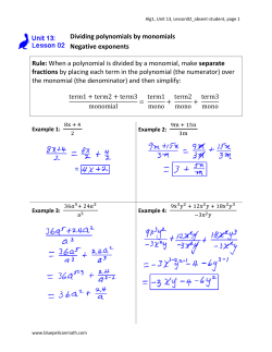 Dividing polynomials by monomials Negative