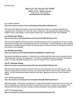 Word of Life Florida RV PARK Sales List / Open house