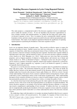 Modeling Discourse Segments in Lyrics Using Repeated Patterns