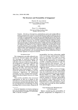 The Structure and Permeability of Integument1