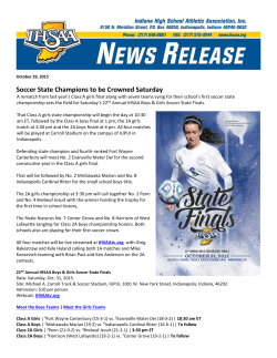 Soccer State Champions to be Crowned Saturday