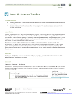 Lesson 31: Systems of Equations