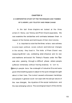 A COMPARATIVE STUDY OF THE TECHNIQUES AND THEMES OF