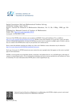 Spatial Orientation Skill and Mathematical Problem Solving