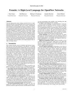 Frenetic: A High-Level Language for OpenFlow Networks