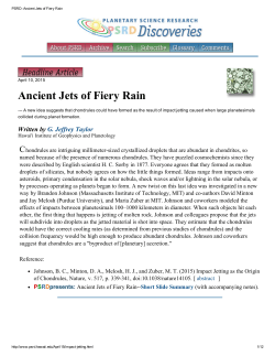 Ancient Jets of Fiery Rain - Planetary Science Research Discoveries