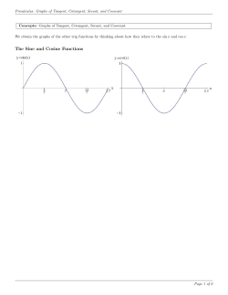 The Sine and Cosine Functions